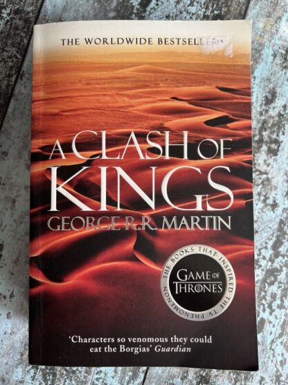 An image of a book by George R R Martin - A Clash of Kings (Book 2 in the Game of Thrones Series)