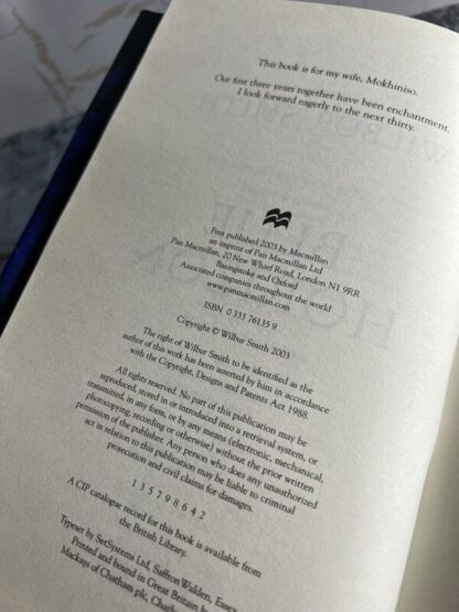 First Edition Page for Blue Horizon by Wilbur Smith