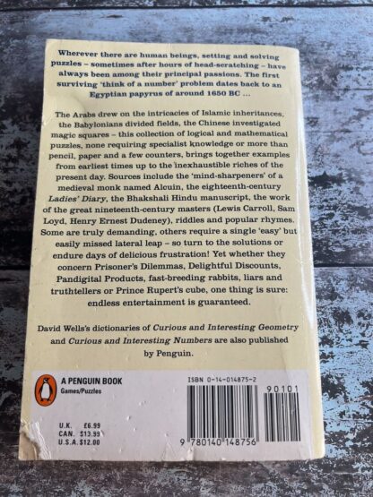 An image of a book by David Wells - The Penguin book of curious and interesting puzzles