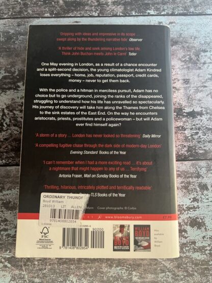 An image of a book by William Boyd - Ordinary Thunderstorms