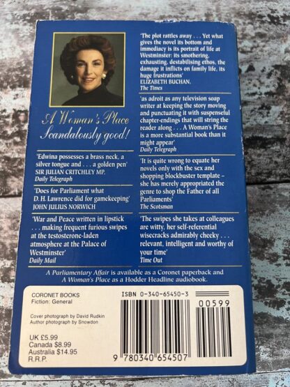An image of a book by Edwina Currie - A Woman's Place