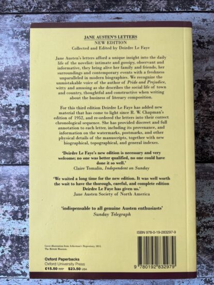 An image of a book by Deirdre Le Faye - Jane Austen's Letters