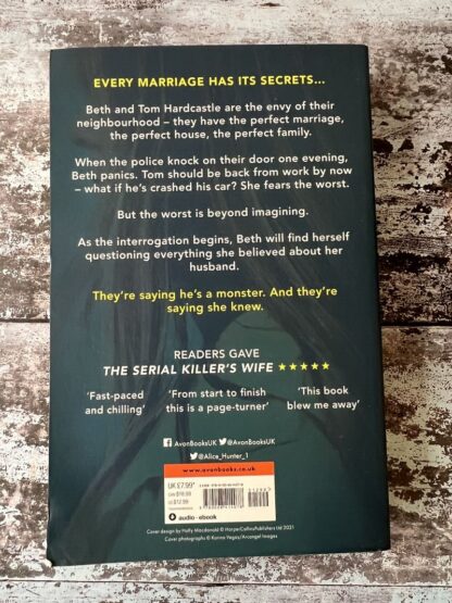 An image of a book by Alice Hunter - The Serial Killer's Wife