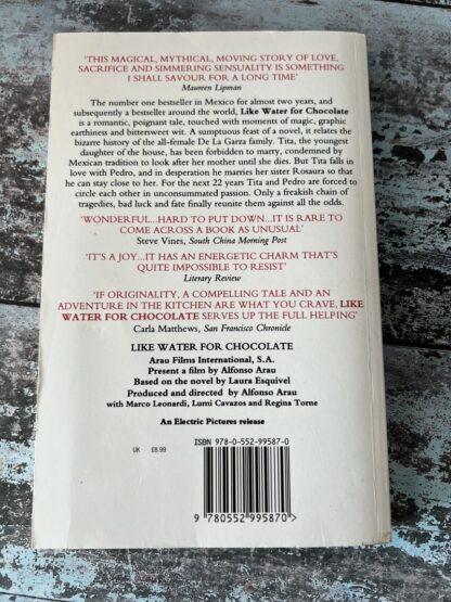 An image of a book by Laura Esquivel - Like Water for Chocolate