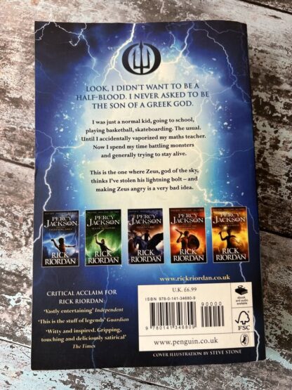 An image of a book by Rick Riordan - Percy Jackson and the Lightning Thief