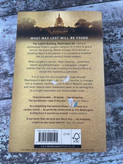 An image of a book by Dan Brown - The Lost Symbol