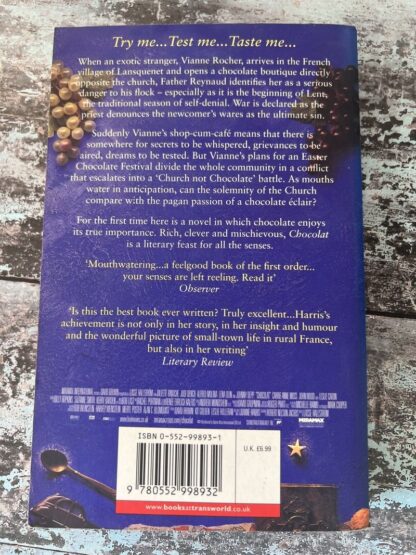 An image of a book by Joanne Harris - Chocolat