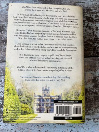 An image of a book by Jeffrey Archer - This was a man