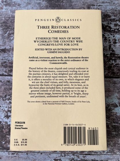 An image of a book Three Restoration Comedies