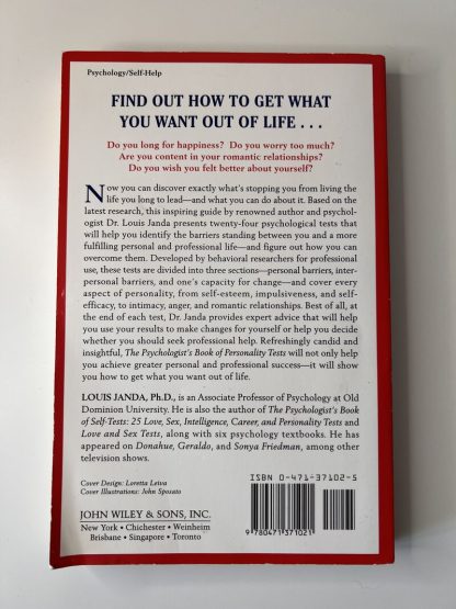 An image of the book The Psychologist's Book of Personality Tests by Louis Janda