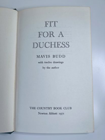 An image of the book Fit for a Duchess by Mavis Budd