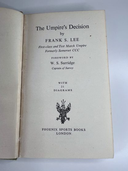 An image of the books The Umpire's Decision by Frank S Lee