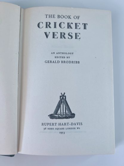 An image of the book 'The Book of Cricket Verse' An anthology edited by Gerald Brodribb