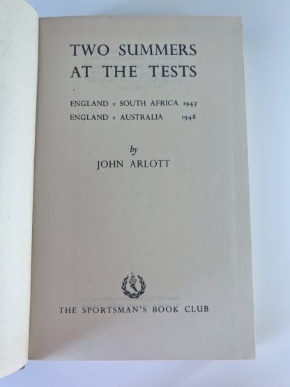 An image of the book Two Summers at the Tests by John Arlott