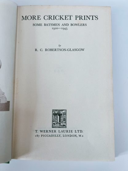 An image of the book More Cricket Prints: Some Batsmen and Bowlers 1920-1945 by R C Robertson-Glasgow