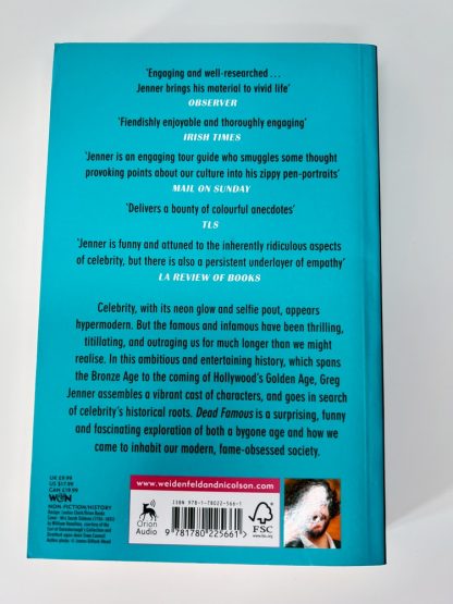 Affordable secondhand Dead Famous by Greg Jenner, paperback, very good condition, photo-verified, StrangeBooks UK