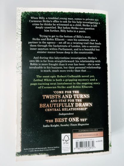 Affordable secondhand Lethal White by Robert Galbraith, paperback, very good condition, photo-verified, StrangeBooks UK