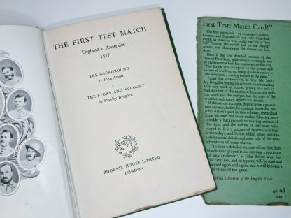 Affordable secondhand The First Test Match: England v Australia 1877. The Background by John Arlott, hardback, good condition, photo-verified, StrangeBooks UK