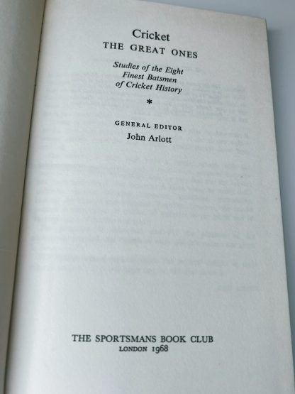 Affordable secondhand Cricket: The Great Ones by John Arlott, hardback, very good condition, photo-verified, StrangeBooks UK
