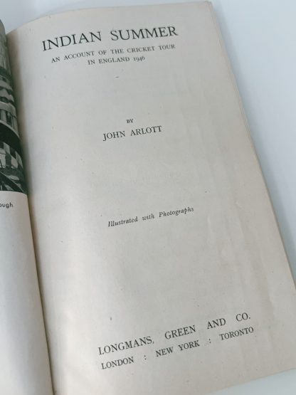 Affordable secondhand Indian Summer by John Arlott, hardback, very good condition, photo-verified, StrangeBooks UK