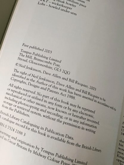 Affordable secondhand 100 Greats: Hampshire County Cricket Club by Neil Jenkinson, Bill Ricquier and Dave Allen, paperback, very good condition, photo-verified, StrangeBooks UK
