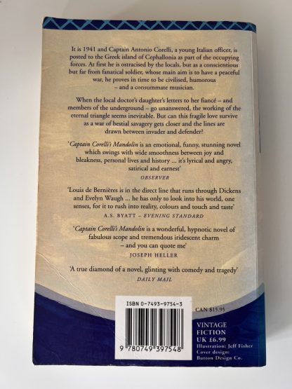 An image of the book Captain Corelli's Mandolin by Louis de Bernières