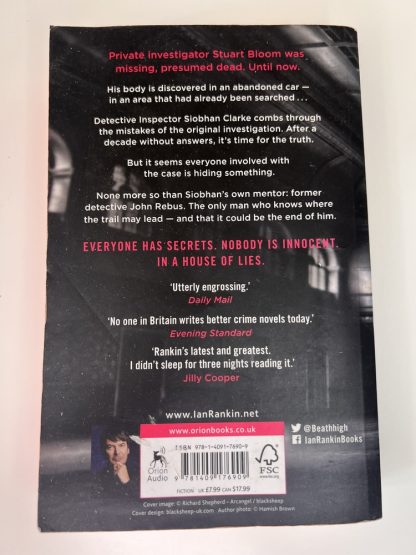 An image of the book In a House of Lies by Ian Rankin
