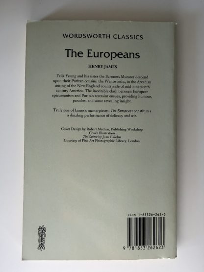 An image of the book the Europeans by Henry James