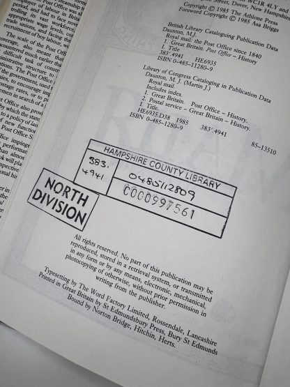 An image of the book is Royal Mail: The Post Office since 1840 by M J Daunton