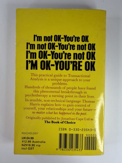 An image of the book I'm OK - you're ok by Thomas A Harris